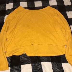 Mustard orange crop long sleeve top